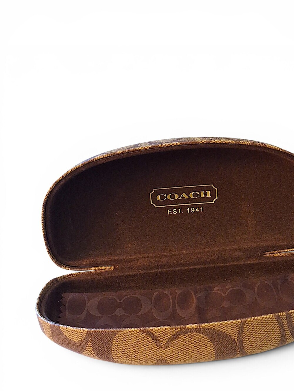Coach Signature Eyeglass/Sunglasses Hard Case Monogram w/ Cleaning Cloth